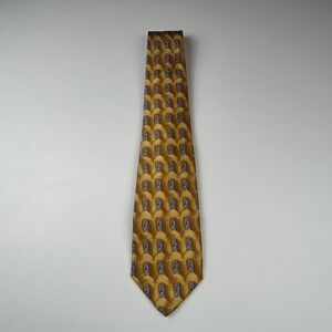 Vintage Robert Talbott Studio XL Yellow Geometric Silk Tie USA‎